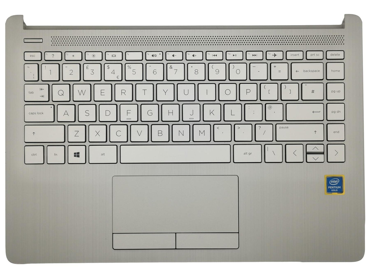 Genuine HP 14-CF 14-DK Palmrest Cover Keyboard UK Silver L91185-031