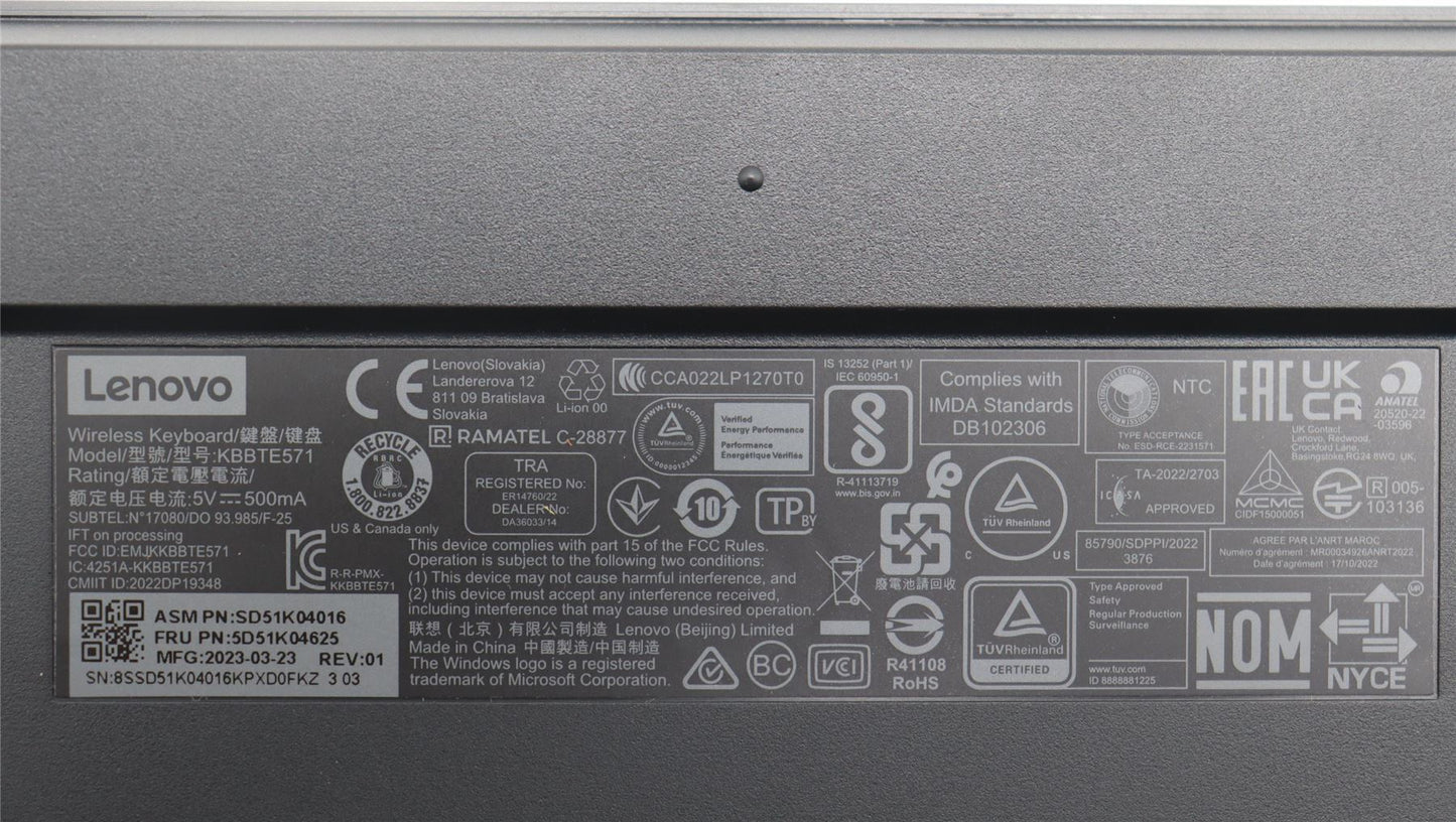 Lenovo Slim KB II-US Euro 5D51K04625