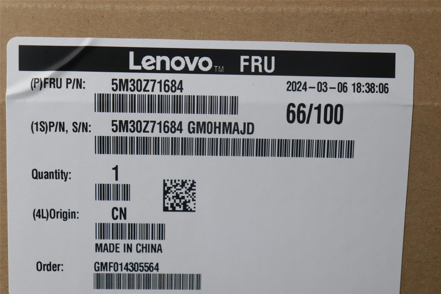 Lenovo 5M30Z71684 UDIMM,16GB, DDR5,4800 ,Micron