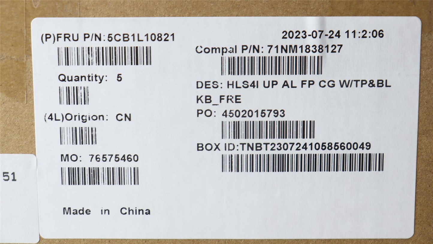 Lenovo IdeaPad 5 14IRL8 5 14ABR8 Palmrest Cover Touchpad Keyboard 5CB1L10821