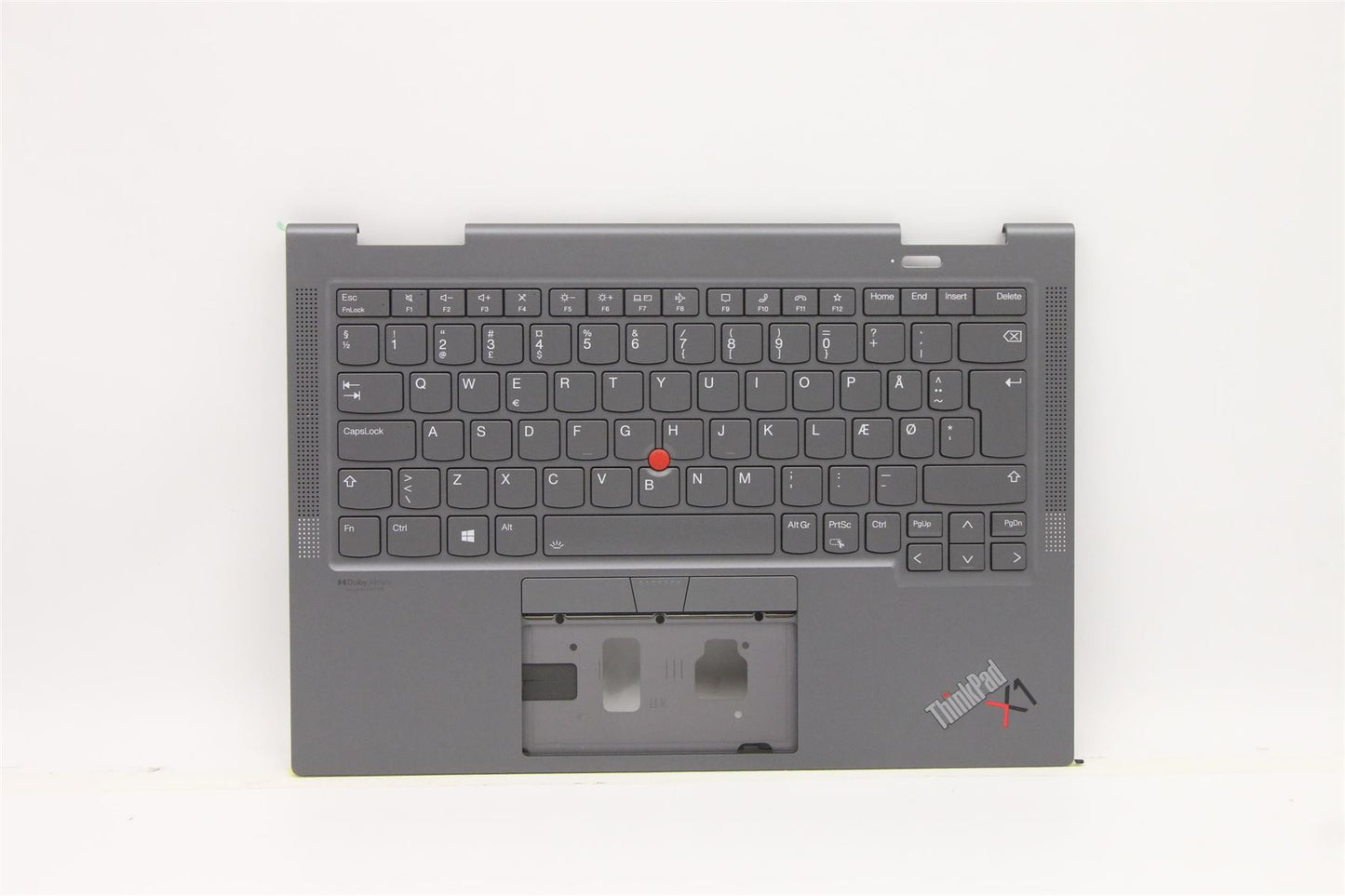 Lenovo Yoga X1 6th Keyboard Palmrest Top Cover Danish Grey 5M11C40996