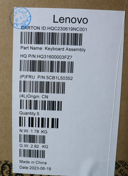 Lenovo Yoga 7 14ARP8 Palmrest Cover Touchpad Keyboard Switzerland 5CB1L50352