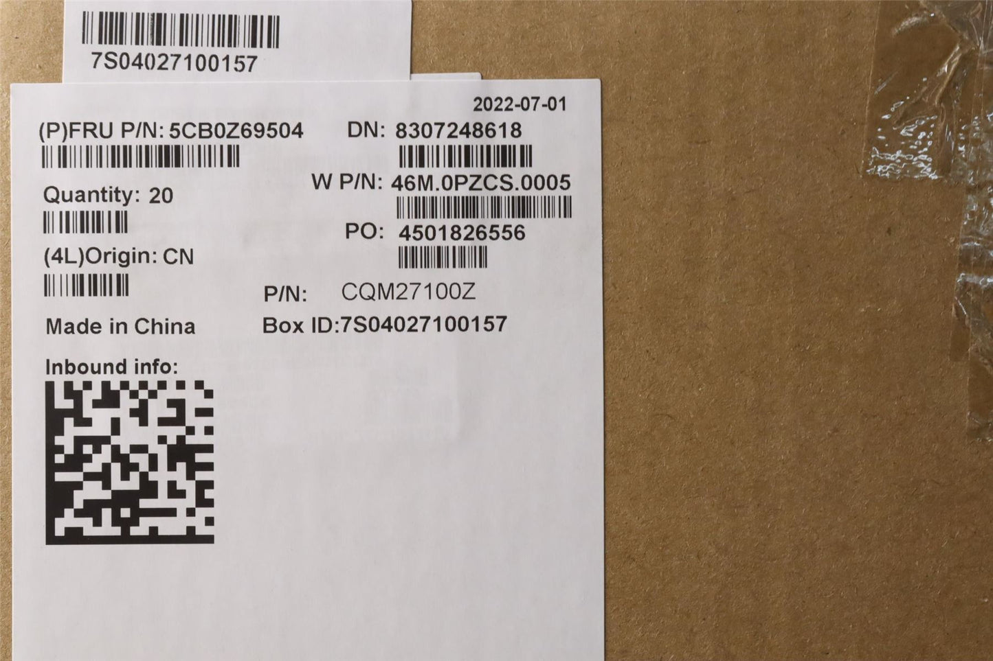 Lenovo FRU A COVER,ASM,Plastic,2.4T,WLAN 5CB0Z69504