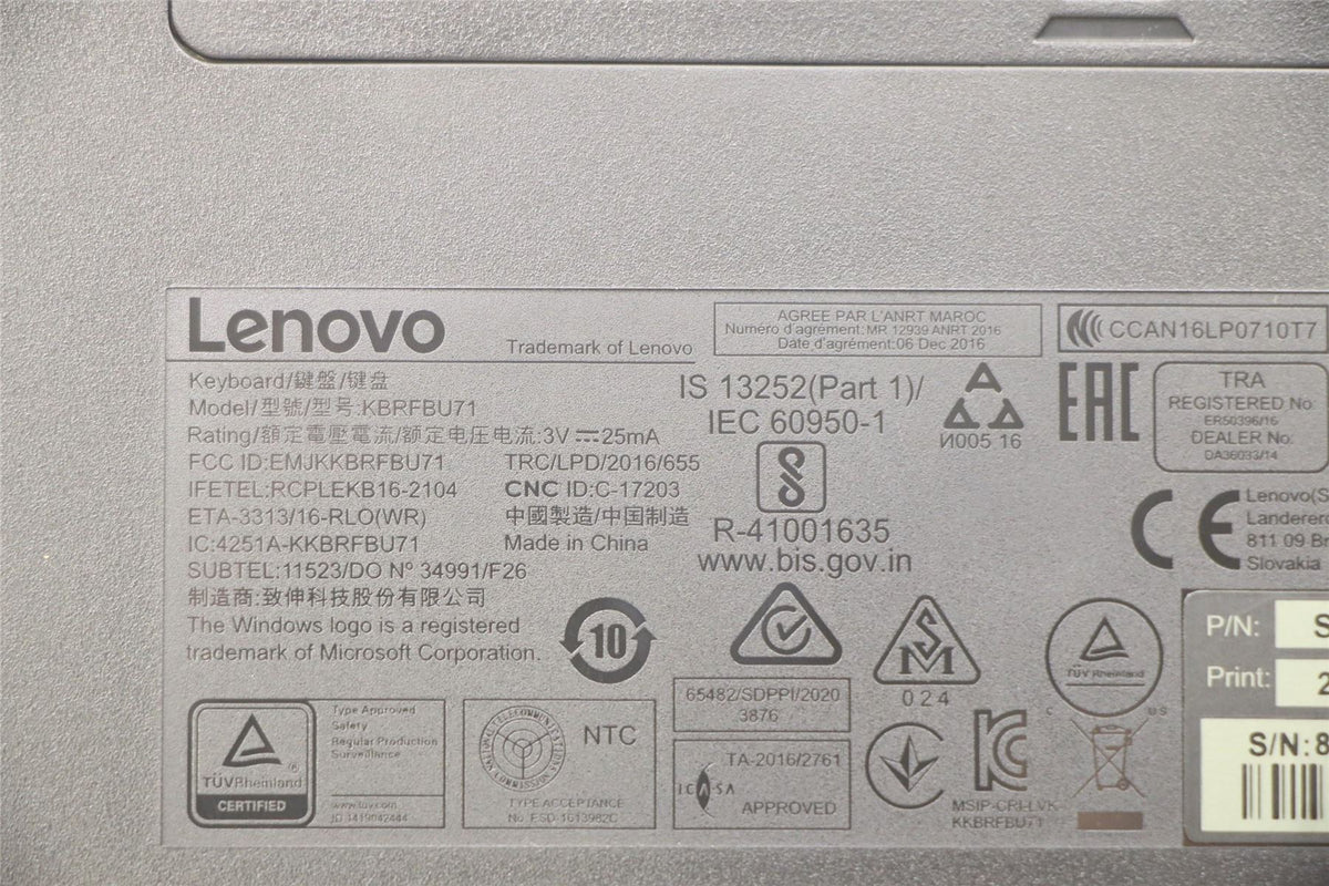 Lenovo KYB_MOUSE Primax R71_G2 2.4G BKG TH Keyboard 5KM0U87617