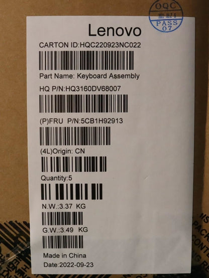 Lenovo IdeaPad 5 16IAH7 Palmrest Cover Touchpad Keyboard Cloud Grey 5CB1H92913