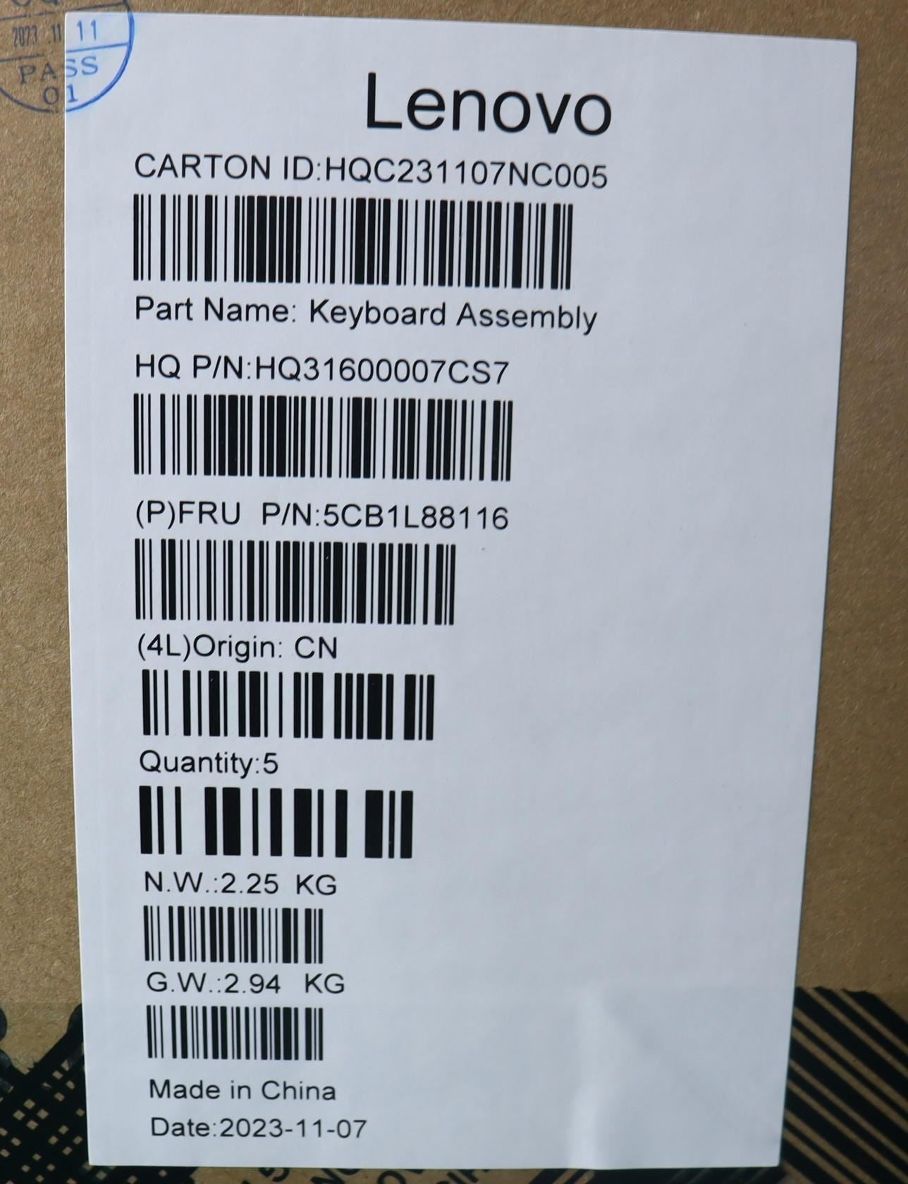 Lenovo Yoga 6 14IRH8 Palmrest Cover Touchpad Keyboard Arabic 5CB1L88116