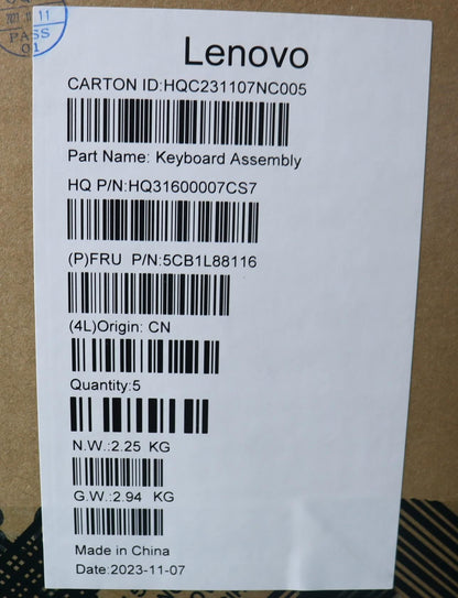 Lenovo Yoga 6 14IRH8 Palmrest Cover Touchpad Keyboard Arabic 5CB1L88116