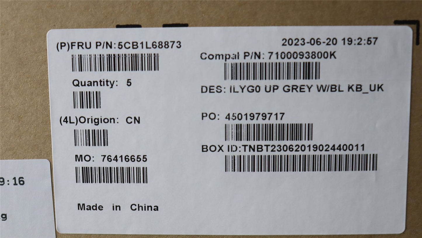 Lenovo Legion S7 16APH8 Keyboard Palmrest Top Cover UK White Backlit 5CB1L68873