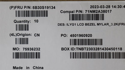 Lenovo Legion S7 16IRH8 S7 16APH8 Cadre de garniture avant noir 5B30S19134