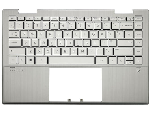 Genuine HP Pavilion 14-DY Palmrest Cover Keyboard UK Silver M45225-031