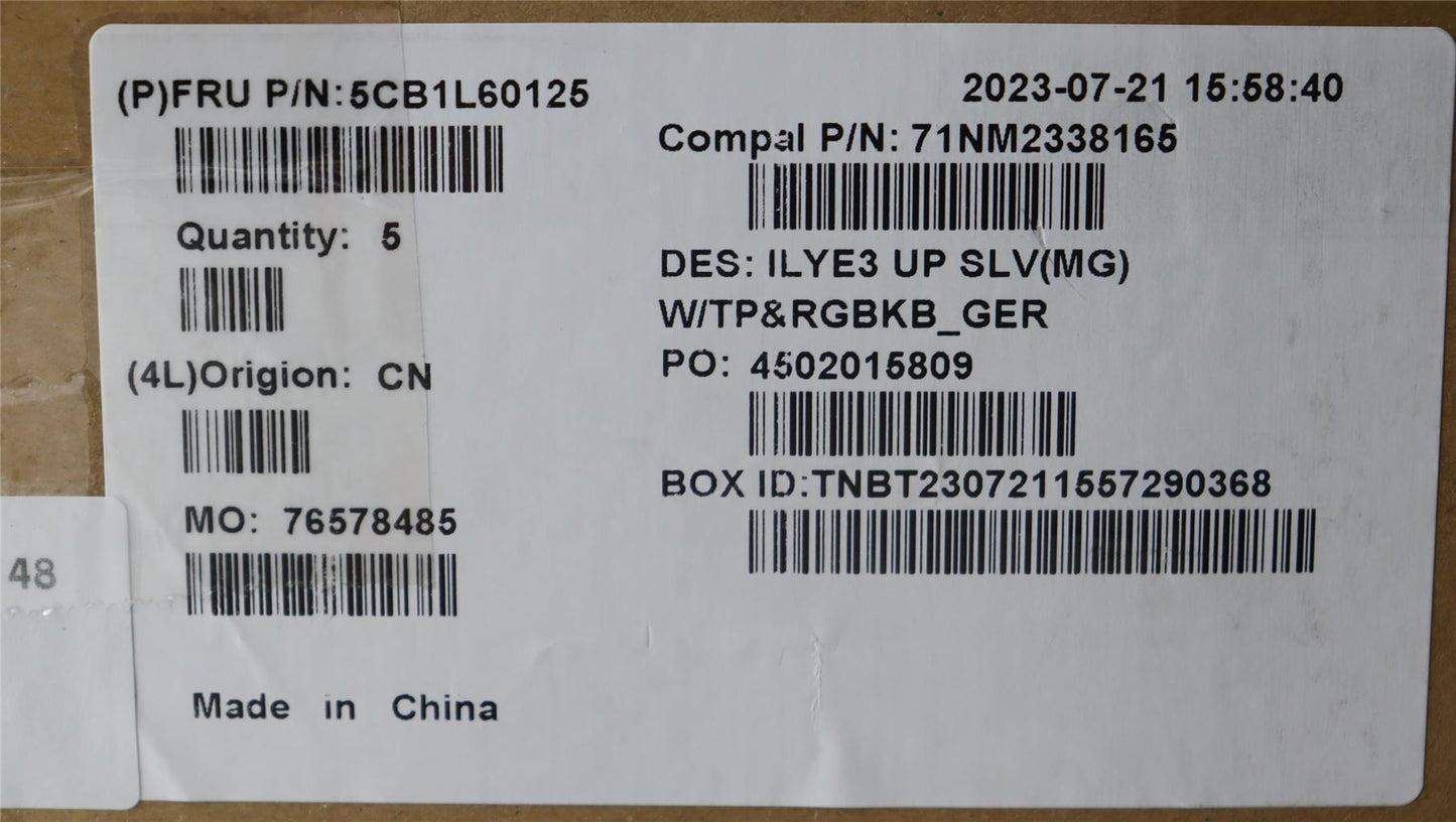 Lenovo Upper Case ASM_GER C 82YA MGRGB 5CB1L60125