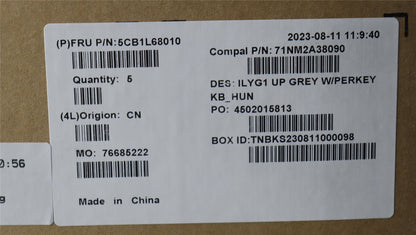 Lenovo Legion S7 16IRH8 Keyboard Palmrest Top Cover Hungarian Silver 5CB1L68010