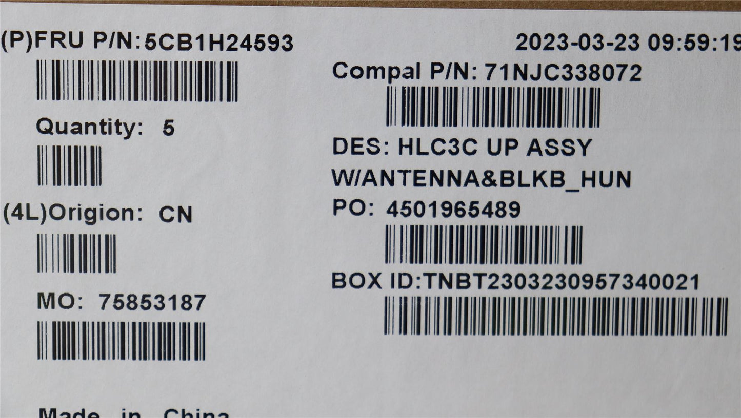 Lenovo Upper Case ASM_HUN C 82UD BL 5CB1H24593