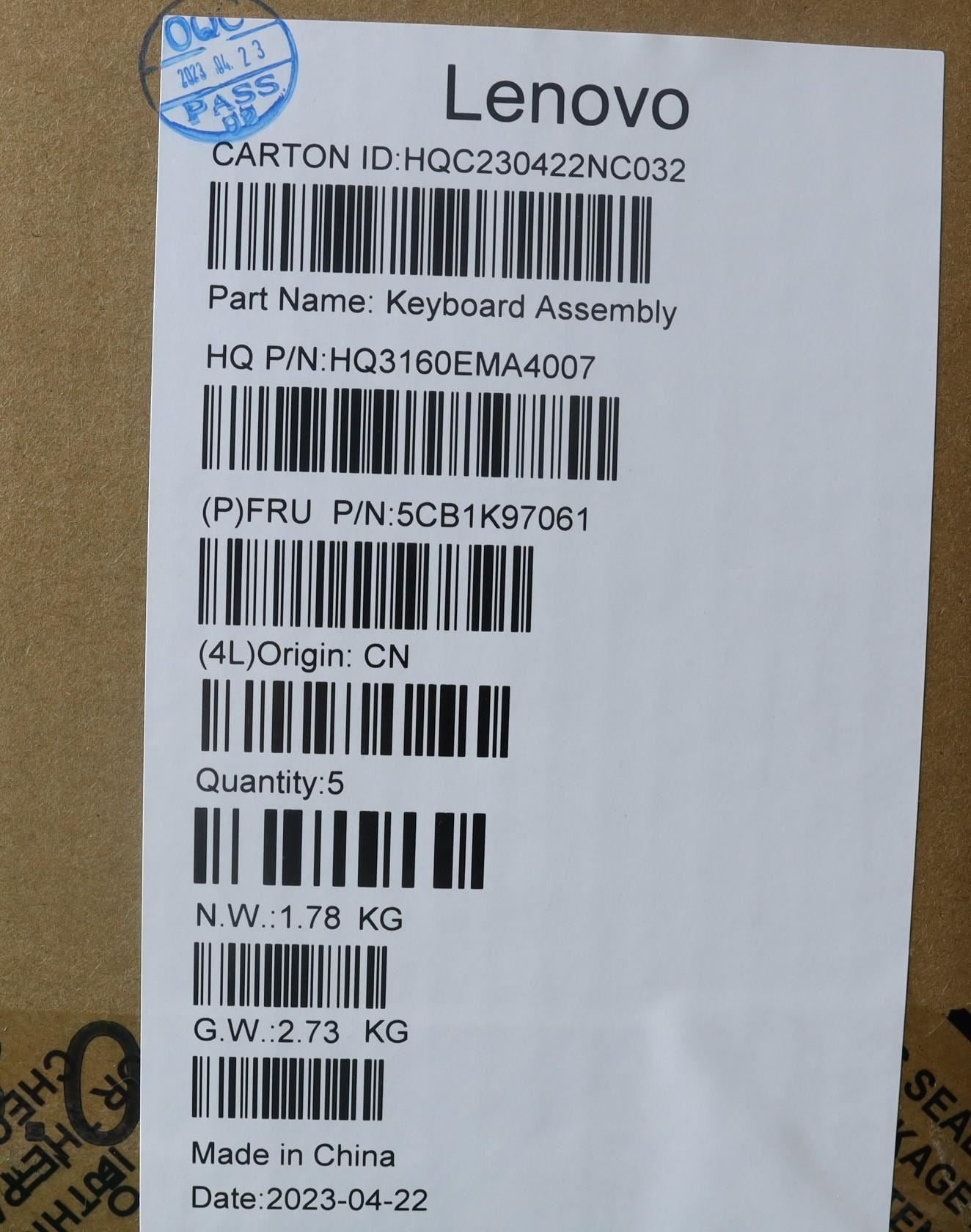 Lenovo IdeaPad 5 14IRH8 Palmrest Cover Touchpad Keyboard Spanish 5CB1K97061