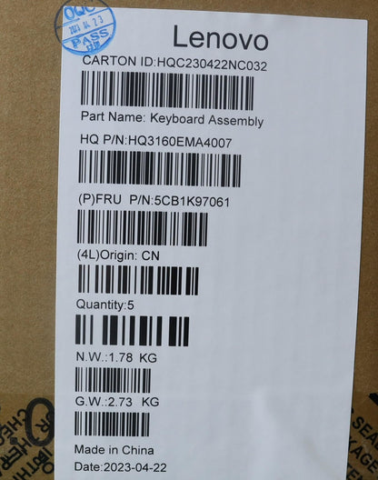 Lenovo IdeaPad 5 14IRH8 Palmrest Cover Touchpad Keyboard Spanish 5CB1K97061