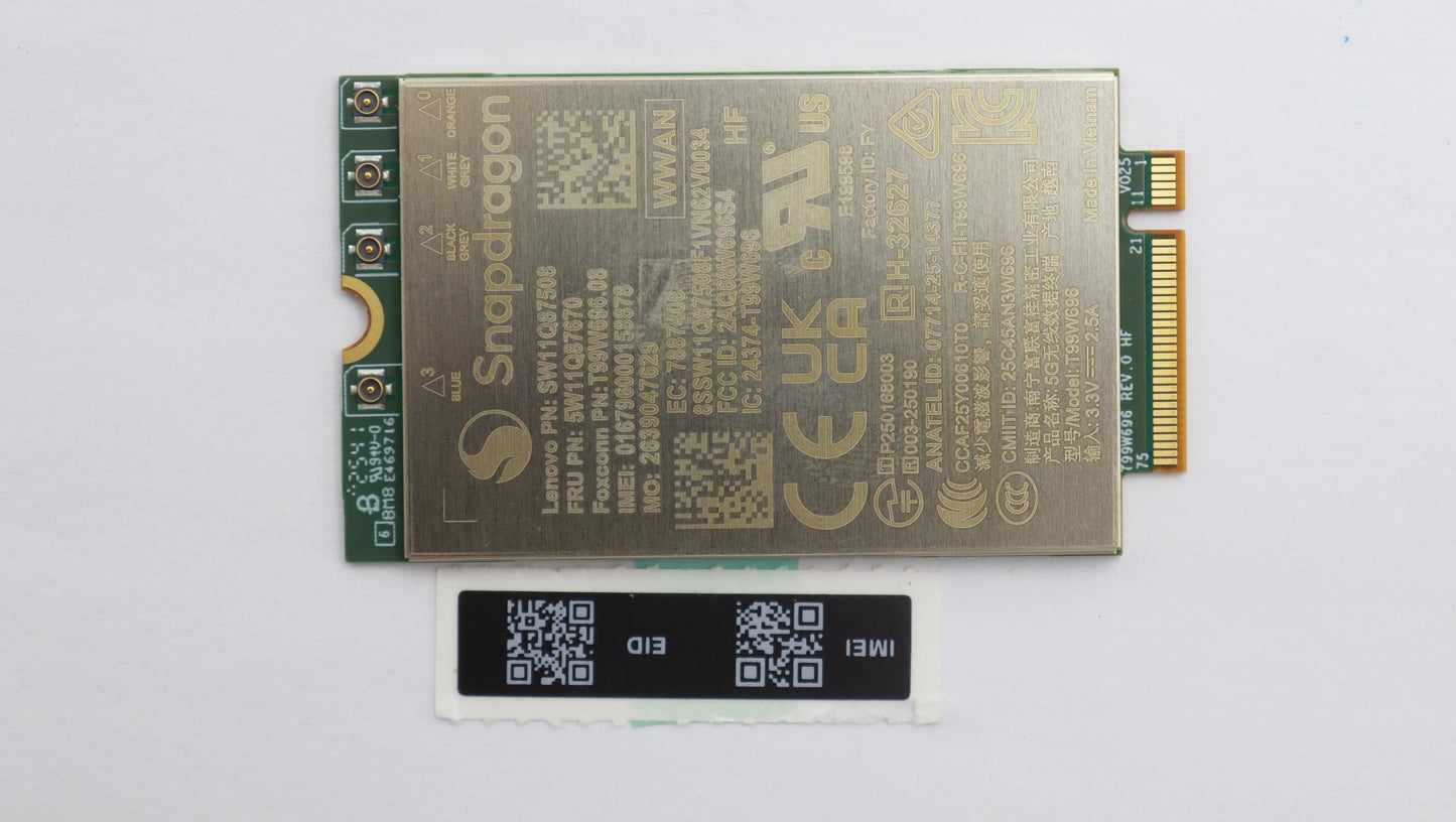 Lenovo WIRELESS Wireless,WWAN,FXN,SDX61 Paris WWAN Foxconn Board 5W11Q87670