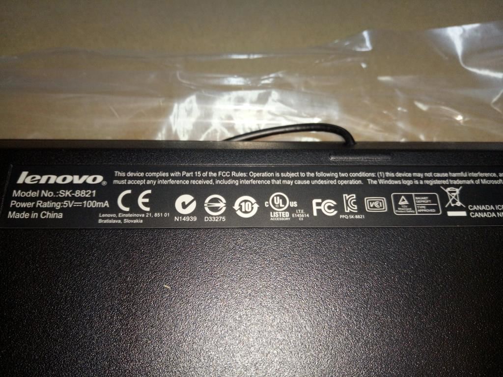 Lenovo All-In-One 300S-08IHH E50-00 E50-05 S20-00 USB Wired Keyboard 00KT361