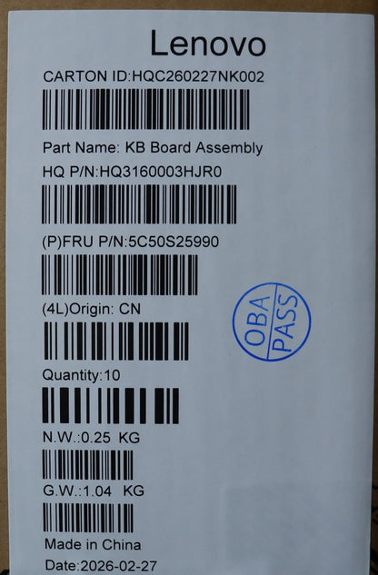 Lenovo CARDPOP H83S4 HPT USB Board 5C50S25990
