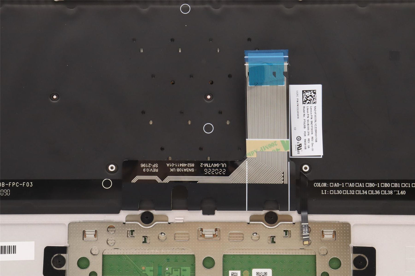 Lenovo Yoga 9 14IAP7 Palmrest Cover Touchpad Keyboard Portuguese 5CB1J10240