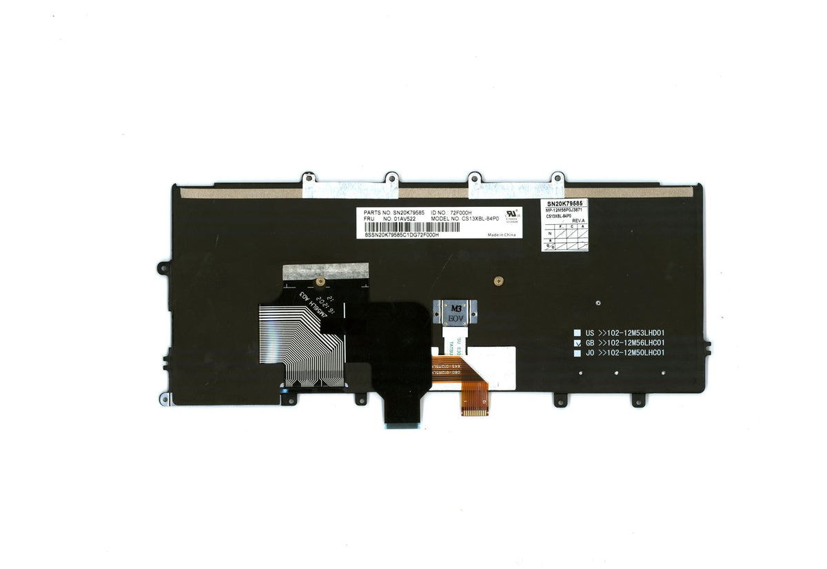 Lenovo ThinkPad X260 Keyboard Portuguese Black Backlit 01AV522
