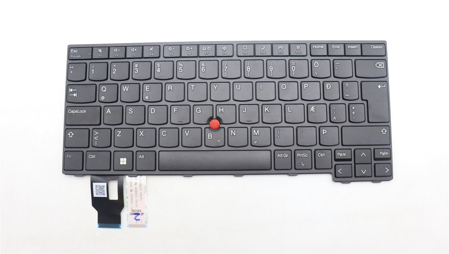Lenovo ThinkPad P14s 3 L14 4 T14 4 Keyboard Icelandic Black 5N21D68212