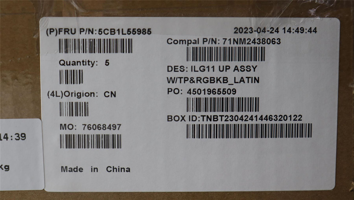 Lenovo COVER Upper Case ASM_LA SPA C 82XW RGB 5CB1L55985