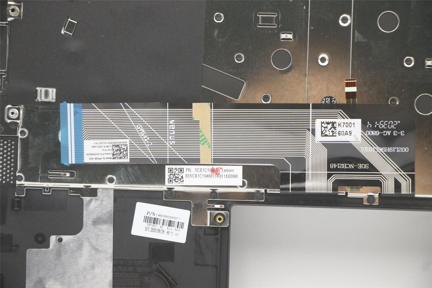 Lenovo IdeaPad 5 14ALC05 Keyboard Palmrest Top Cover Nordic Grey 5CB1C19468