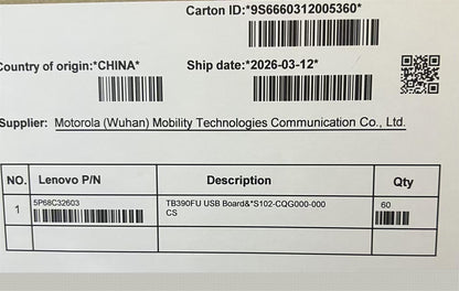 Lenovo TB390FU Board&*S102-CQG000-000 CS USB Board 5P68C32603