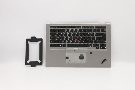 Lenovo Yoga X390 Palmrest Cover Touchpad Keyboard Italian Silver 02HM742