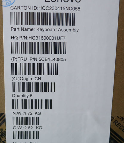 Lenovo Yoga 7 14IRL8 Keyboard Palmrest Top Cover Greek Storm Grey 5CB1L40805