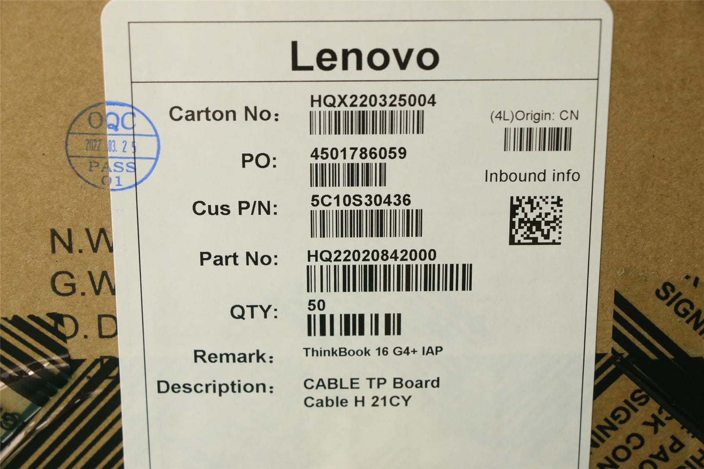 Lenovo TP Board Cable H 21CY 5C10S30436