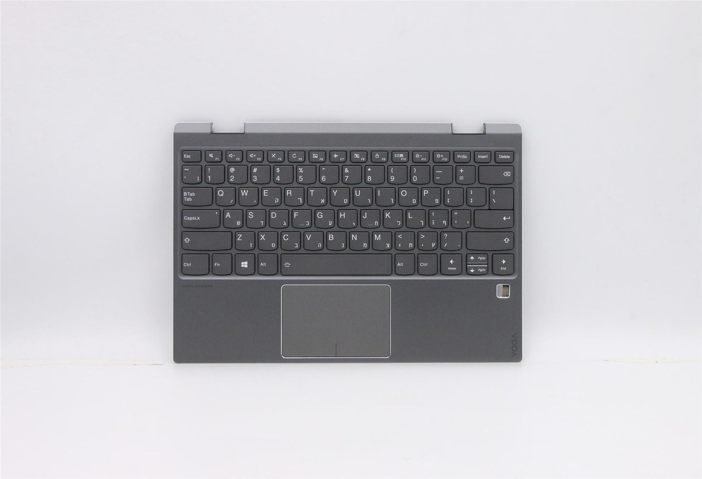 Lenovo Yoga 720-12IKB Palmrest Cover Touchpad Keyboard Hebrew Grey 5CB0Q12258