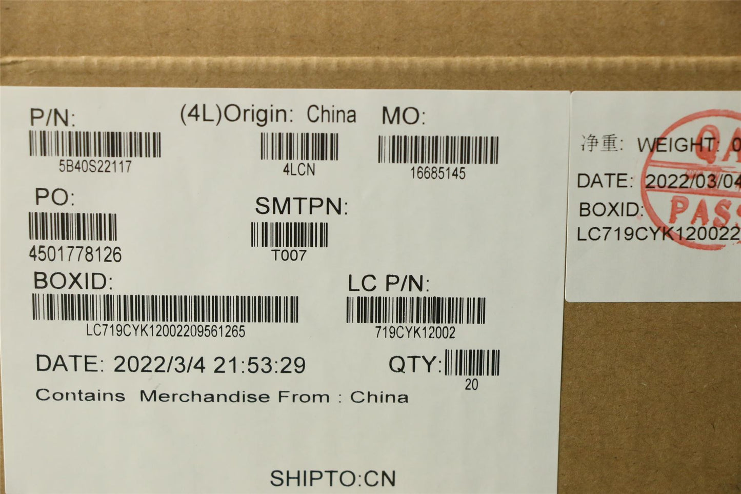 Lenovo Bracket L 82RF SSD Plate R 5B40S22117