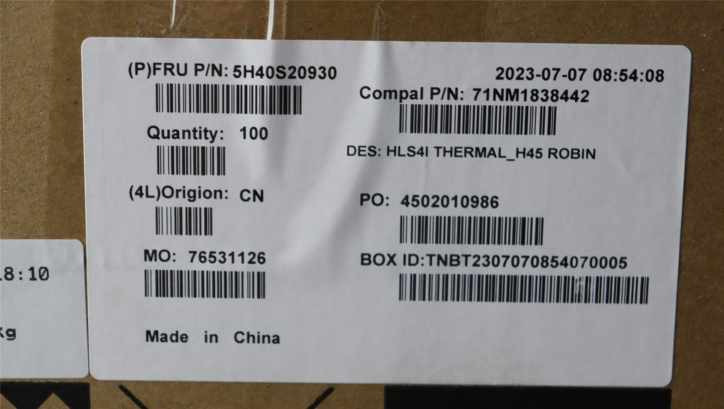 Lenovo 5H40S20930 HEATSINK Heatsink C 82XD H45 KIPO