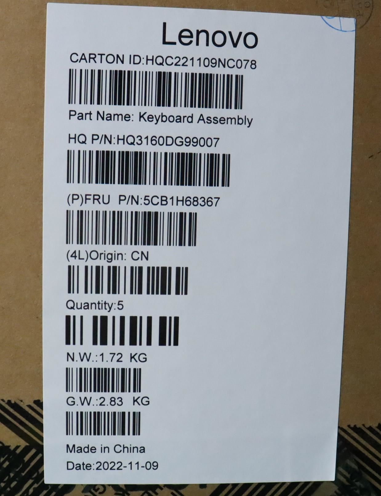 Lenovo ThinkBook 14 G4+ IAP Palmrest Cover Touchpad Keyboard Italian 5CB1H68367