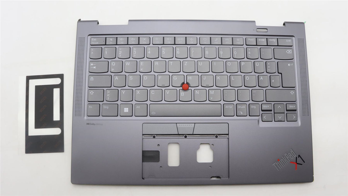 Lenovo Yoga X1 8th Gen Palmrest Cover Keyboard German Grey Backlit 5M11H62261