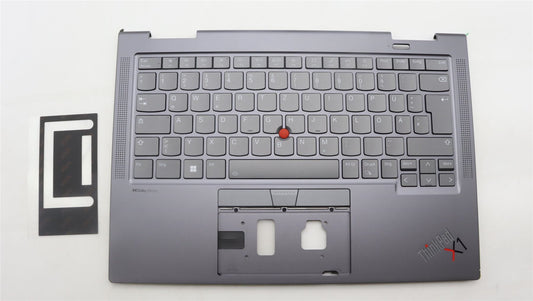 Lenovo Yoga X1 8th Gen Palmrest Cover Keyboard German Grey Backlit 5M11H62261