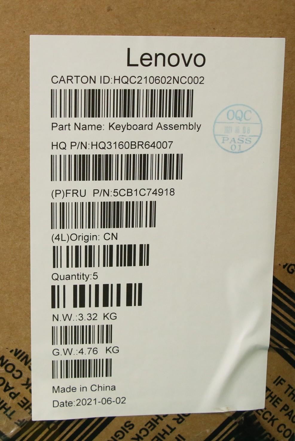 Lenovo Upper Case ASM_JPN H82L5 CLODIS 5CB1C74918