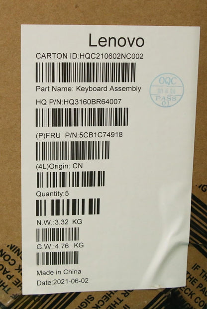 Lenovo Upper Case ASM_JPN H82L5 CLODIS 5CB1C74918