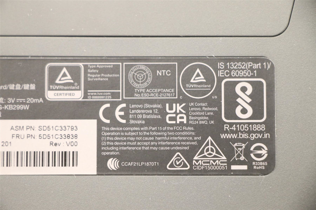 Lenovo US English Keyboard 5D51C33838