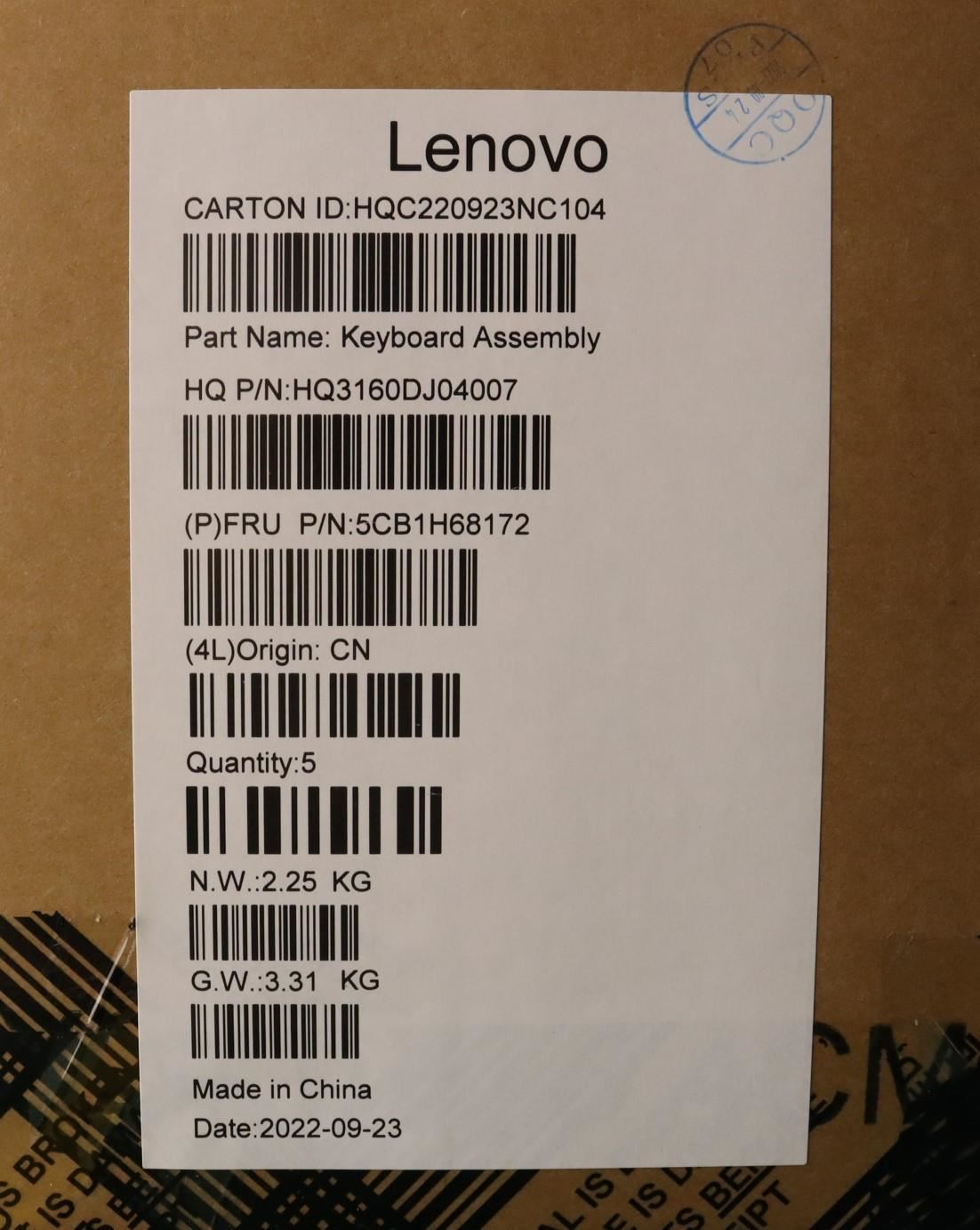 Lenovo ThinkBook 16 G4+ IAP Palmrest Cover Touchpad Keyboard 5CB1H68172