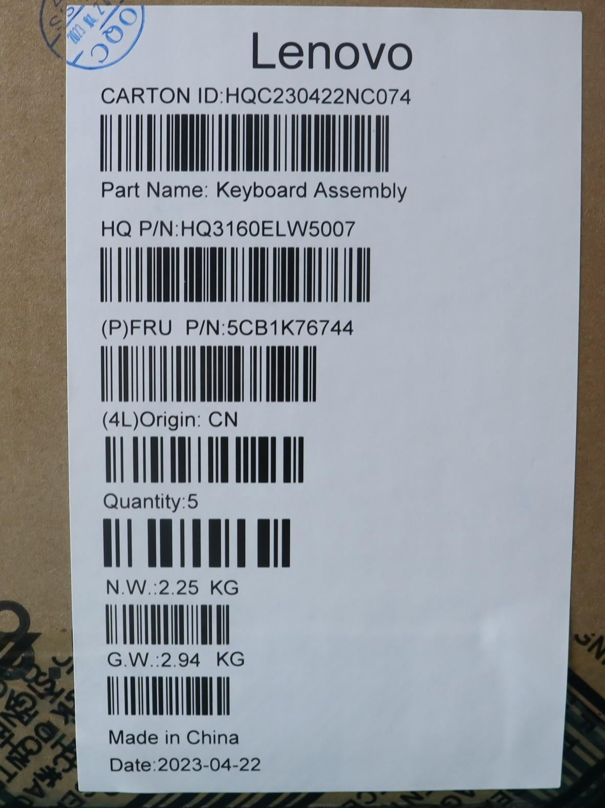 Lenovo Yoga 6 14IRP8 Palmrest Cover Touchpad Keyboard Russian 5CB1K76744