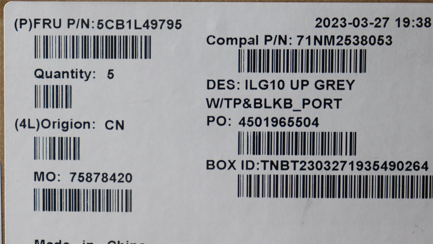 Lenovo Upper Case ASM_POR C 82XV BL 5CB1L49795