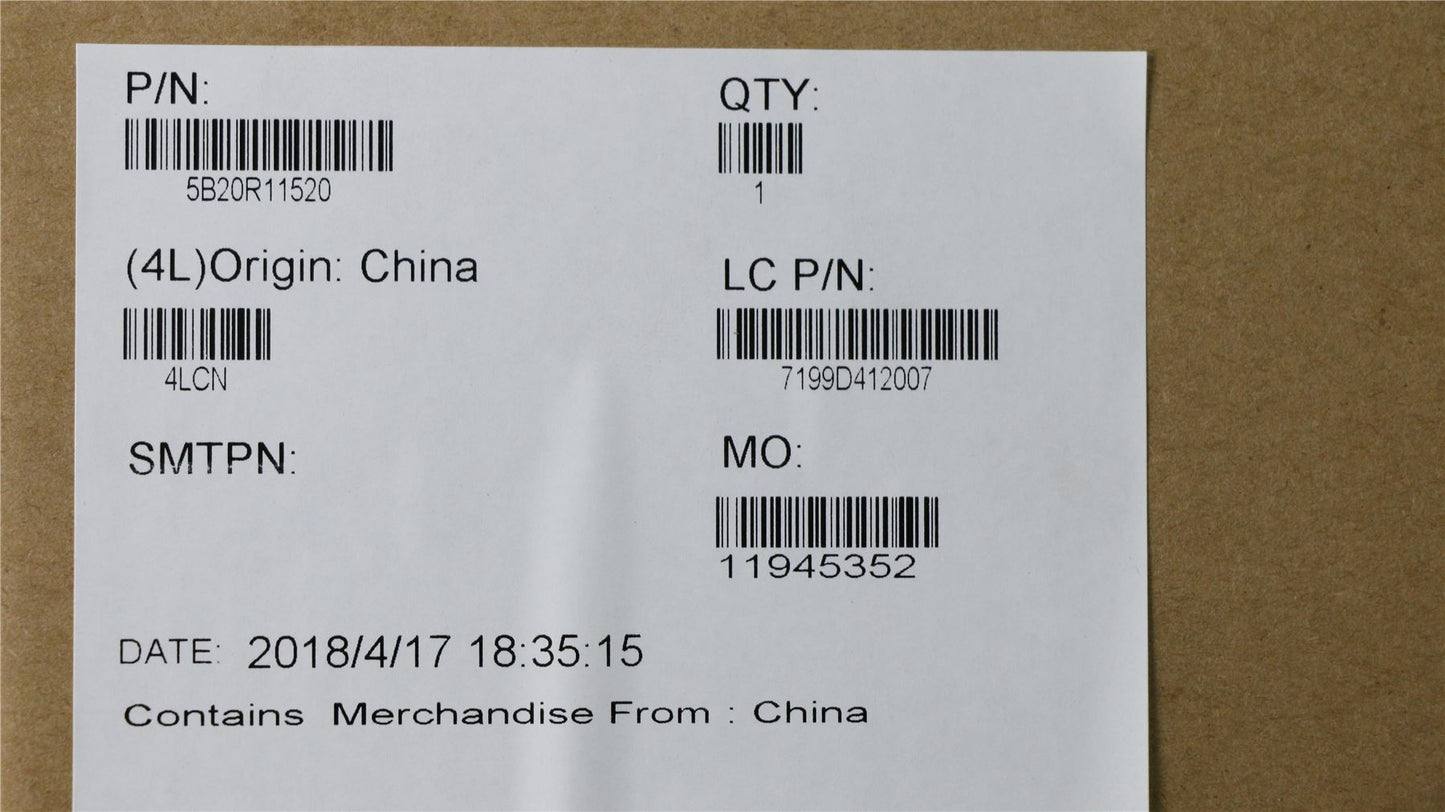 Lenovo 5B20R11520 MBL81BGI38130UV2GD4GN17SGNFPWIN