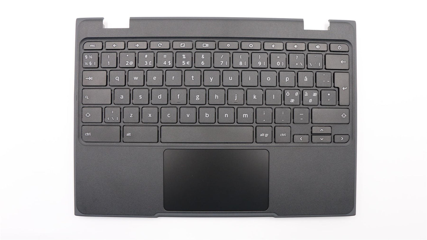 Lenovo Chromebook 100e Palmrest Touchpad Cover Keyboard Nordic Black 5CB0R07035