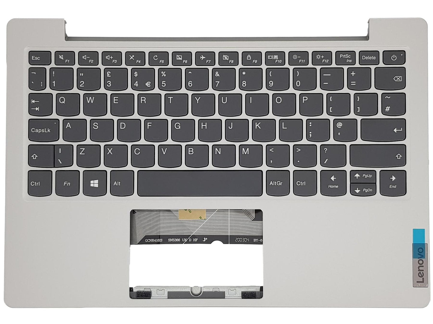 Lenovo IdeaPad 1-11IGL05 Keyboard Palmrest Top Cover UK Grey 5CB0X56900