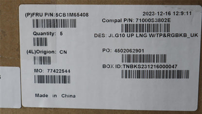 Lenovo COVER Upper Case ASM_UKE C 83DV RGB 5CB1M65408