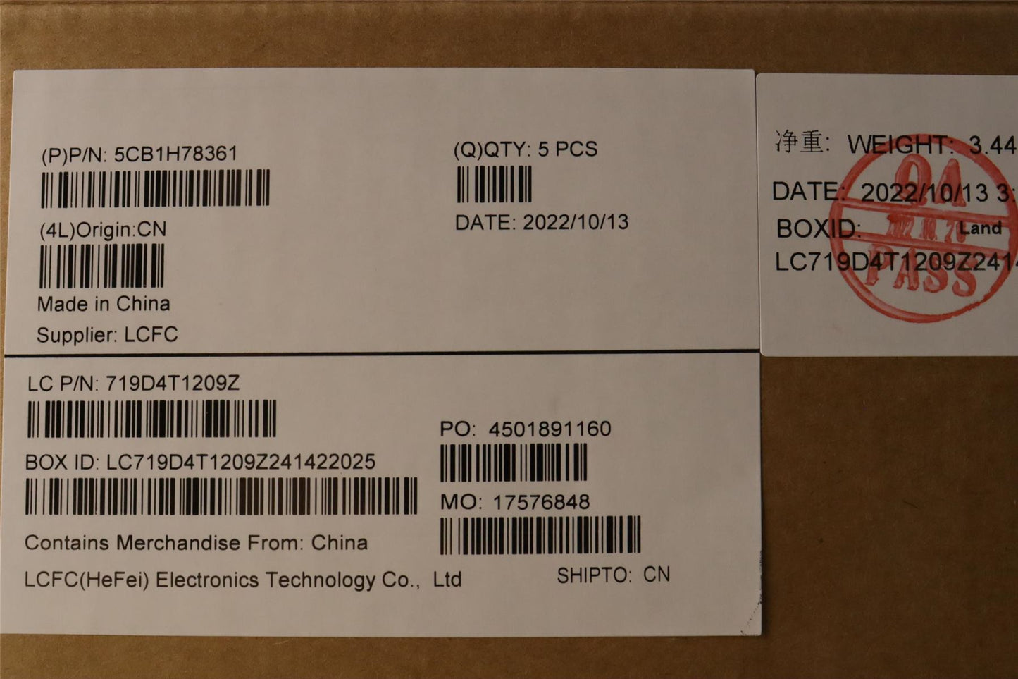 Lenovo Upper Case ASM_ITA L82RK NFP MB N 5CB1H78361