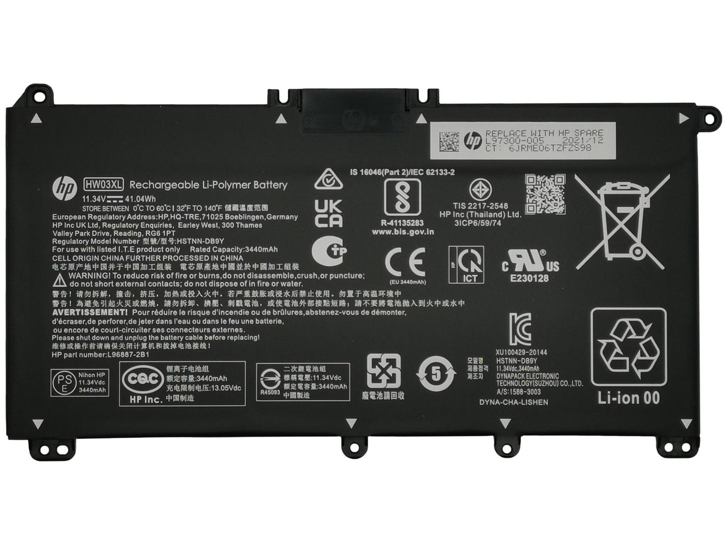 Genuine HP Pavilion 15-EG 15-EH Battery Power Supply 41Wh L97300-005