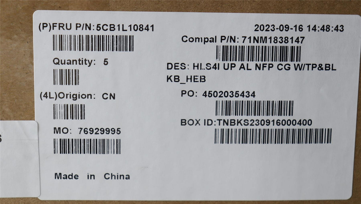 Lenovo IdeaPad 5 14IRL8 5 14IAH8 Palmrest Cover Touchpad Keyboard 5CB1L10841